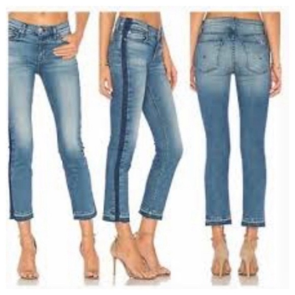 HUDSON Jeans Tuxedo Stripe Tilda Crop Raw Hem Jeans Women’s Size 26 - Picture 3 of 12